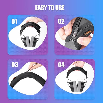 DT 1990 Pro Headband Cover Compatible with beyer'dynamic DT 1990 Pro/DT 1770 Pro/DT 900 Pro X/MMX 200 Headphones Headband Cushion Pad Cover Replacement Headband Protector (Black)