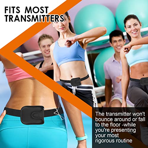 Zhehao 6 Set Mic Belt Pouch Anti Dropping Strap Fitness Instructor Detachable Neoprene Microphone Transmitter Carrier Pouch Adjustable Belt Waistband Bag for Fitness Instructor Speaking Theatre Black