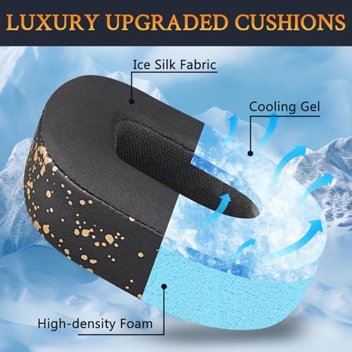 SOULWIT Cooling-Gel Earpads Cushions Replacement for Turtle Beach Stealth 700 Gen 2, 700 Gen2 MAX Wireless Gaming Headset, Ear Pads with Ice Silk Fabric, Noise Isolation Foam - Black Gold - color: Black Gold