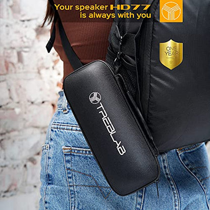 TREBLAB CB-77 - Original Carrying Case for HD77 Bluetooth Speaker | Compatible with Portable Speakers up to 3.15 x 3.19 x 7.36 in, Black