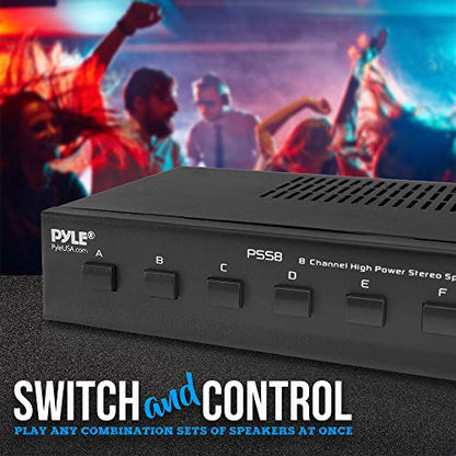 Pyle 8 Channel Speaker Selector Switch - A/B/C/D/E/F/G/H