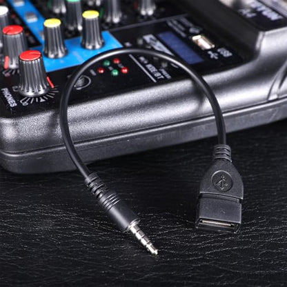 USB to AUX Audio Adapter, 3.5 mm Male AUX Audio Jack Plug to USB 2.0 Female Converter Adapter Cable Cord 9 Inch Length Black OTG Adapters Accessories for Car Playing Music with U-Disk