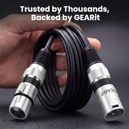 GEARit 22AWG OFC XLR Cables 3FT 10-Pack Male to Female for Studio Recording | Balanced 3-Pin Microphone Cables with Dual Shielding for Podcasters Streamers Mixers Powered Speakers and Desktop Audio Gear - size: 3 Feet (10-Pack), style: 10 Pack