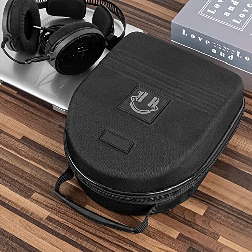Geekria Shield Headphones Case Compatible with Audio-Technica ATH-R50x, ATH-AD1000X, ATH-A990Z, ATH-A900x, Replacement Extra Hard Shell Travel Carrying Bag with Cable Storage (Black)