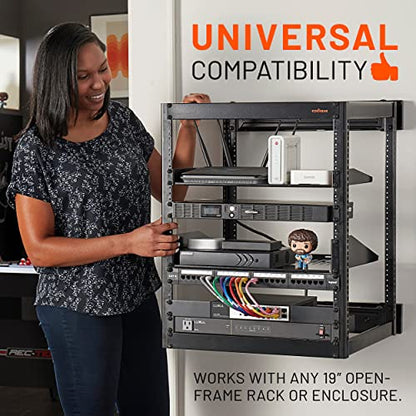 ECHOGEAR 2U Rack Shelf - Universal Design Works with Any Rack - Holds 50bs of Servers, Network Gear, or AV Equipment - 12" Deep Steel Shelf with Ventilated Design - Install Hardware Included - size: 2U Rack Shelf