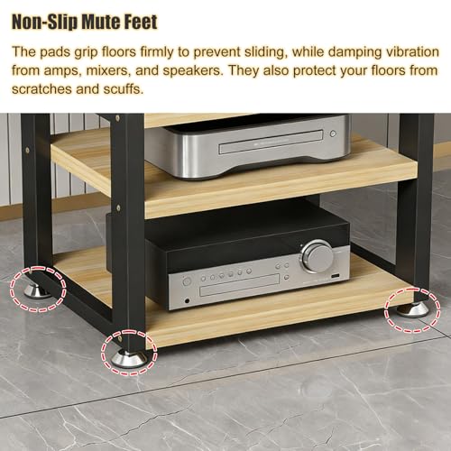 YLLFFLL Open Shelf Stereo Component Rack Stand Tabletop, 2 3 4 Tier Audio Racks and Av Media Cabinet with Footpad, Upright HiFi Cabinets and Stands Under Desk(#1,2 Layer) - color: #1, size: 2 layer