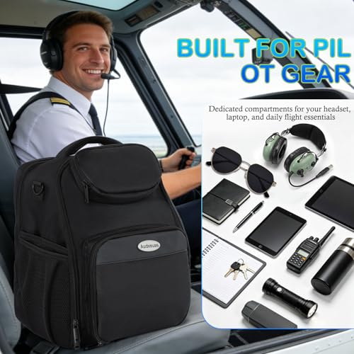 Flight Bags for Pilots, Aviation Headset Pilot Bag with Pockets, Bag Only