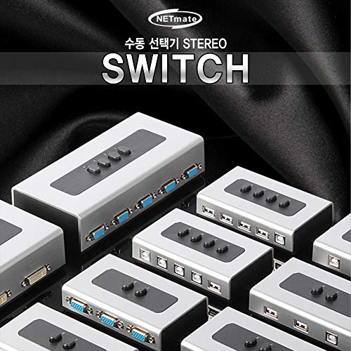2 Port 3.5mm Stereo Manual Switch Box AUX Audio Speaker selector(Wall Mount Hole Built-in, wall or Table Available)