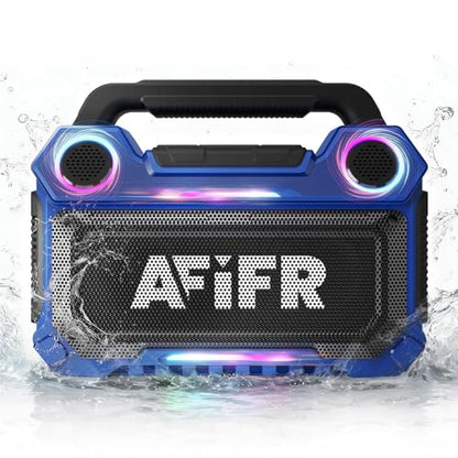 Outdoor Bluetooth Speaker 160W: IP67 Waterproof, 24H, TWS | Rugged portable speaker with deep bass, LED lights, TWS pairing for parties, beach, travel, camping, garage - color: Blue