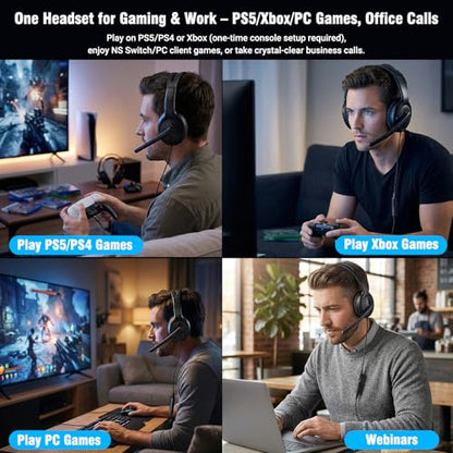 Joso Wired Headset with Mic, Gaming Headset for PS5/PS4/Xbox/Switch/PC/iPad/Mac/Tablet with 3.5mm to Type C & USB-A Adapter - Office Business, Remote Work, Coach, Gaming, Chat Headphone, Dual Ear - style: Dual Ear