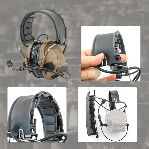 Tactical Headset Hearing Protection Sound Pickup Earmuff+U94 PTT+Detachable 7.0mm Cable for Airsoft Sports-HC5PRO(Coyote Brown) - color: Coyote Brown