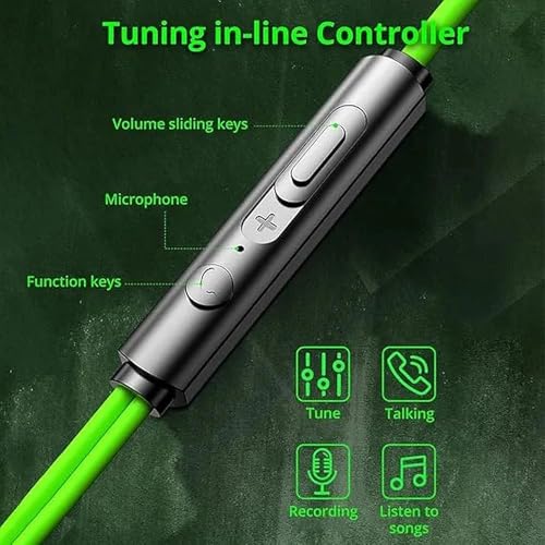 Wired Earbuds with Microphone,3.5mm Magnetic in-Ear Headphones with Volume Control and Noise Cancelling,Compatible with Phone,Tablet, Laptop(Green) - color: Green