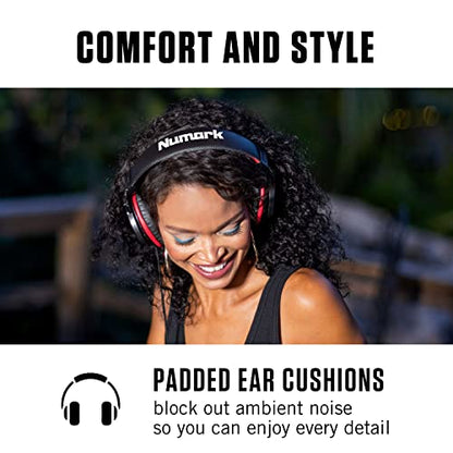 Numark HF175 Closed-Back DJ Headphones | 40mm Drivers, Flexible Headband, Swivel Cups, Closed-Back Design, 3m Cable, for Monitoring, Mixing and Audio Playback - style: HF175