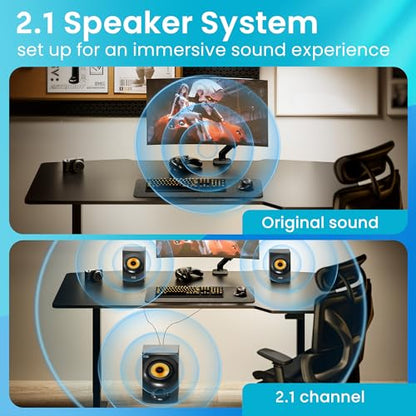 Acoustic Audio by Goldwood Bluetooth 2.1 Speaker System 2.1-Channel Home Theater Speaker System, Black (AA2170) - color: Gold
