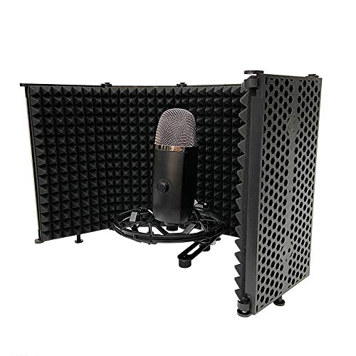 Portable Adjustable Sound Absorbing Vocal Recording Panel, Mic for Desktop or Stand, Reducing Noise and Reflection with High Density Sponge, Multi Layer Noise Reducti