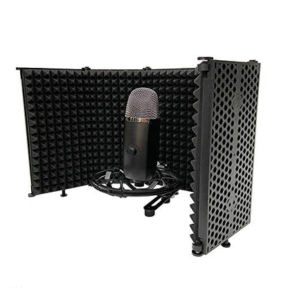 Portable Adjustable Sound Absorbing Vocal Recording Panel, Mic for Desktop or Stand, Reducing Noise and Reflection with High Density Sponge, Multi Layer Noise Reducti