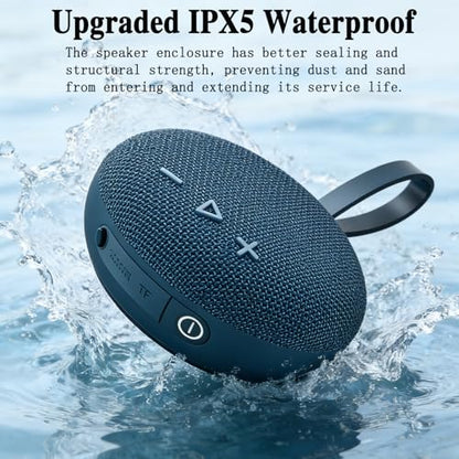 FIVERICH Magnetic Portable Bluetooth Speakers,IPX5 Shower Speaker Bluetooth Waterproof Extra Long Playtime,Support TF Card HiFi Sound Wireless Mini Speaker with BT 5.3 for Home, Beaches,Outdoor-Blue