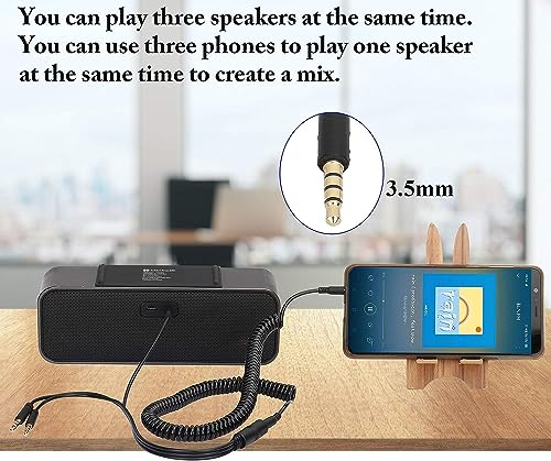 3.5mm Audio Y Splitter Headphone Cable, 3.5mm 1/8" inch Female to 3 Male Headset Mic & Stereo Audio Y Splitter Cable for Smartphone to Soundbox Adapter(30 CM/12 inch) (4-Pole) - color: 4-Pole