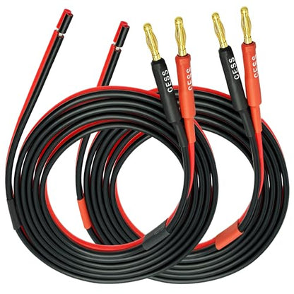 CNCESS Banana Plug to Bare Wire Open End Cable, 14AWG, 2-Pack (6 Feet) - size: 6 Feet