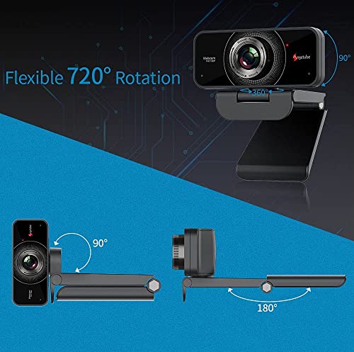 Angetube 1080P Webcam with Microphone, USB Computer Web Cam for Desktop | USB Computer Web Camera for PC Laptop Desktop Mac, 2 Mics, HD PC Web Cam for Zoom Teams, Streaming Video Conferencing Calling