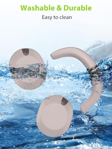 2-in-1 Silicone Protective Cover Set for Sony 1000X THE COLLEXION Headphones, Sweatproof Headband Cover + Integrated Ear Cups Protector (Ear Pads & Shell), Full Coverage(Rose-Grey) - color: Rose-Grey