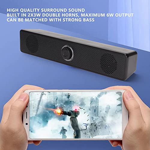 Wired Computer Speaker with Volume Control, USB Powered | Slim Soundbar for Desktop PC, Laptop, Monitor, 3.5mm Audio Input, Plug and Play