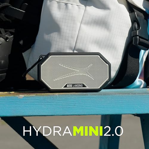 Altec Lansing Portable Bluetooth Speaker HYDRAMINI 2.0, IP67 Waterproof, Portable Speaker, 12h Playtime, Wireless Pairing, USB-C Quick Charge, Magnetic Bluetooth, Voice Assistant Integration - color: Purple/White
