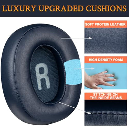 SOULWIT Earpads Replacement for JBL Tune 700BT, 710BT, 720BT, 750BTNC, 760NC, 770NC Wireless Over-Ear Headphones, Ear Pads Cushions with Soft Protein Leather and High-Density Foam - Blue - color: Blue