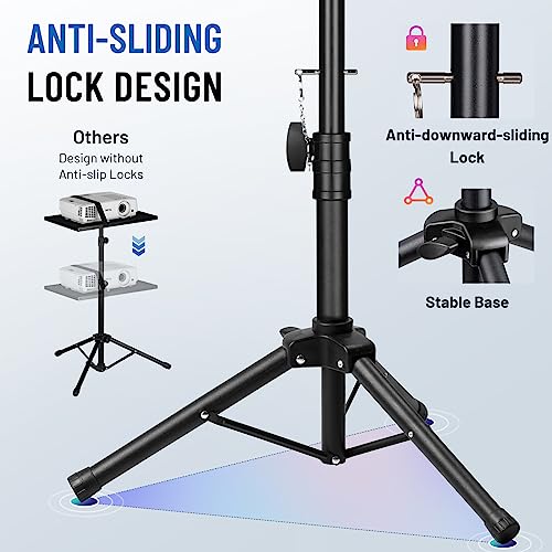 CAHAYA Projector Stand Tripod Adjustable Height Portable Laptop Rack Tray | 26-51.5" Adjustable Height Holder for Projectors Laptops Books Tablets Heavy-duty Stand for Outdoor Movies Music - style: Tripod Projector Stand