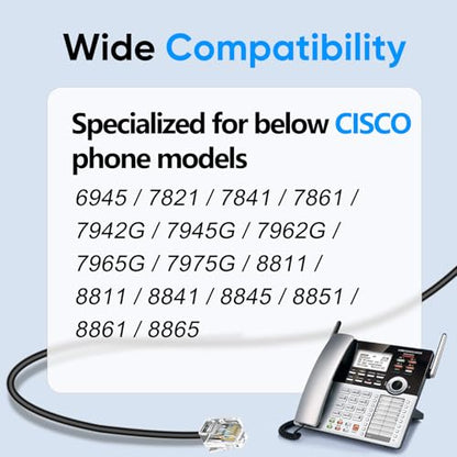 Telephone Headset with Microphone Noise Canceling for Cisco Landline Phone, Call Center Office Deskphone Headset with Phone Jack RJ9 for Cisco 6941 7841 7942 7960 7961 7962 7965 8845 8945