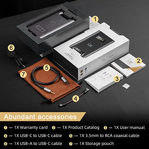 SHANLING H7 Desktop DAC/Headphone Amplifier,Balanced Portable HiFi Music Player,AK4191EQ+AK4499EX DAC,768kHz/32bit DSD512,MQA Full Decoder,3.5/4.4/6.35mm,Optical/USB/Coaxial/Bluetooth 5.0 (Black) - color: Black