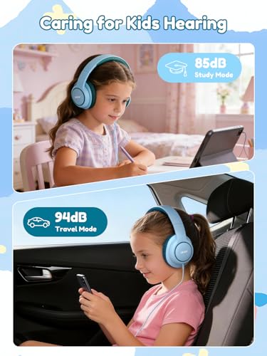 Acer OHW328 Kids Headphones Wired for School - Over Ear Design | 85/94dB Safe Volume, 3.5mm Jack Foldable Headphones for Kids Boys Girls Classroom Yoto Player Chromebook Travel Green - color: Green