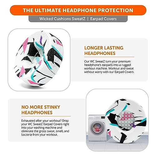 WC SweatZ Beats Solo - Sweat Earpad Covers for Beats Solo 4, Beats Solo 3 & Beats Solo 2, Made by Wicked Cushions | Sweatproof, Washable & Preserves Comfort | 90's White - color: 90's White