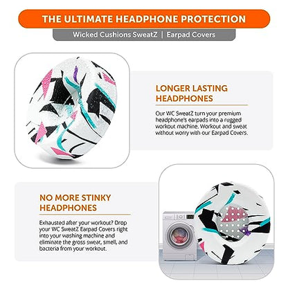 WC SweatZ Beats Solo - Sweat Earpad Covers for Beats Solo 4, Beats Solo 3 & Beats Solo 2, Made by Wicked Cushions | Sweatproof, Washable & Preserves Comfort | 90's White - color: 90's White