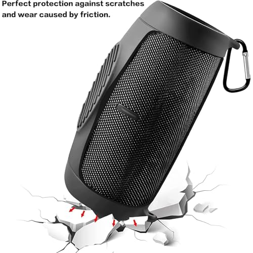 PAIYULE Silicone Case Cover for JBL Charge 5 Portable Bluetooth Speaker | Travel Gel Soft Skin,Waterproof Rubber Carrying Pouch with Strap (Black) - color: Black