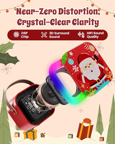 CscyyAmz Mini Karaoke Machine for Kids Girls & Boys - Portable Bluetooth Speaker with 2 Wireless Microphones - Kids Birthday Gifts for Ages 4-10 - Red - style: Red