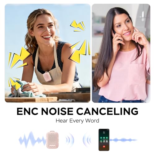 INSMY Wearable Bluetooth Speakers IP67 Waterproof Clip On Small Speaker | Portable Personal Speakers,Clean Sound,Stereo Pair,Wireless,ENC Built-in Mic,Lightweight for Golf Work Pool Gift (Pink) - color: Pink
