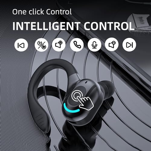 Wireless Earbuds with Earhooks Single Bluetooth Earpiece Sports Headphones Over the Ear Running Workout Wrap Around Earbuds 20H Long Battery Life Waterproof Noise Cancelling Headset for Android iOS - color: Green