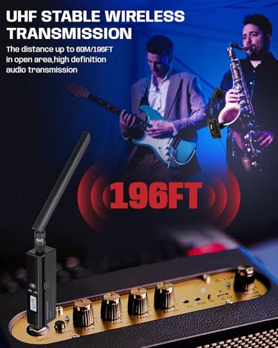 UHF Wireless Saxophone Instrument Microphone System 196ft Range - style: U-720 Saxophone Microphone