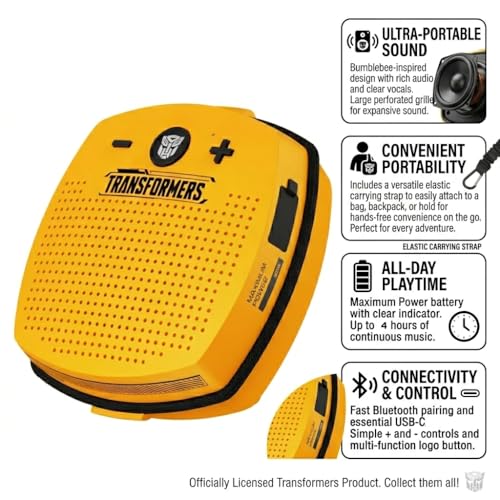 Transformers TF-Y16 Bluetooth Speaker, Bumblebee Yellow - color: Bumblebee Yellow