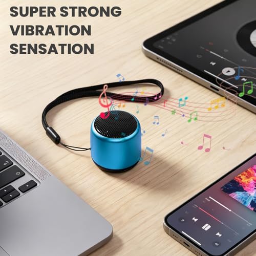 Best Mini Portable Bluetooth Speaker with HD Sound & Bass I Smallest Wireless Bluetooth Speakers for Phone/PC/Tablet I Photo Selfie Button Answer Phone Calls I Cute Tiny Speaker (Blue) - color: Blue