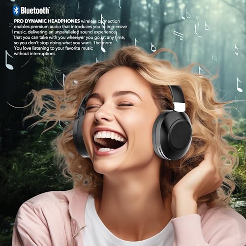 RCA Wave-54 Wireless Over-Ear Bluetooth Headphones, Hi-Res Audio, Deep Bass, Noise Cancelling, Bluetooth 5.3, Foldable Headset with Mic, 12H Playtime, Comfortable for Travel, Work & Gaming