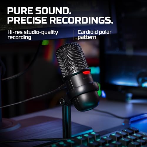 HyperX SoloCast – USB Condenser Gaming Microphone, for PC, PS4, PS5 and Mac, Tap-to-Mute Sensor, Cardioid Polar Pattern, great for Streaming, Podcasts, Twitch, YouTube, Discord,Black - size: SoloCast