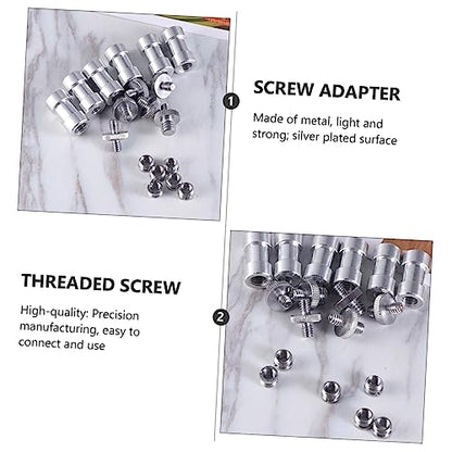 20pcs Metal 1/4 to 3/8 Screw Adapter Set for Camera and Tripod Threaded Converter Mount Silver Finish Compatible DSLR Microphones and Accessories