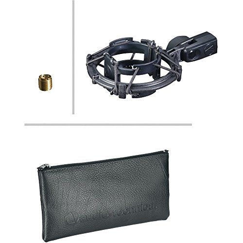 Audio-Technica Cardioid Condenser Microphone (AT2035) with XLR 10' Male to Female Gold Plated Cable, Microphone Wind Screen with Mic Stand Clip & Professional Microphone Stand with Boom