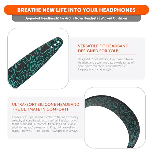 WC HeadbandZ Arctis Nova - Upgraded Silicone Headband for Arctis Nova Headsets by Wicked Cushions - Enhanced Flexibility, Comfort, and Style with Matching Earpad Designs | Midnight FrankP - color: Midnight FrankP
