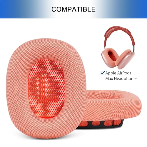 Upgraded Ear Cushions for Apple AirPods Max Headphones, GVOEARS Mesh Material Earpads Replacement Cover for AirPods Max with Silicone Gel & Strong Magnet (Pink) | G GVOEARS Upgraded Ear Pads for AirPods Max 1&2 Headphones with Silicone Gel & Strong Magnet