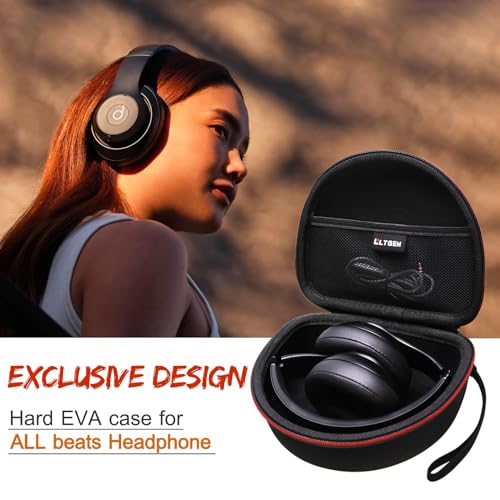 Case for Beats Studio Pro/Solo 4/Studio3/Solo3 Wireless Headphone Black | Hard Carrying Travel Case for Beats Studio Pro/Solo 4/Studio3/Solo3 Wireless Headphone - color: Black