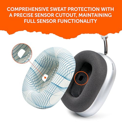 WC SweatZ Max - Patented Silicone Sweat Covers for AirPods Max 1 | Made by Wicked Cushions | (Does Not Fit AirPods Max 2). Sweatproof, Full Earpad Protection | Ivory Tide - color: Ivory Tide