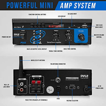 Pyle PCA3 Stereo Power Amplifier, Black, One Size - style: Basic model